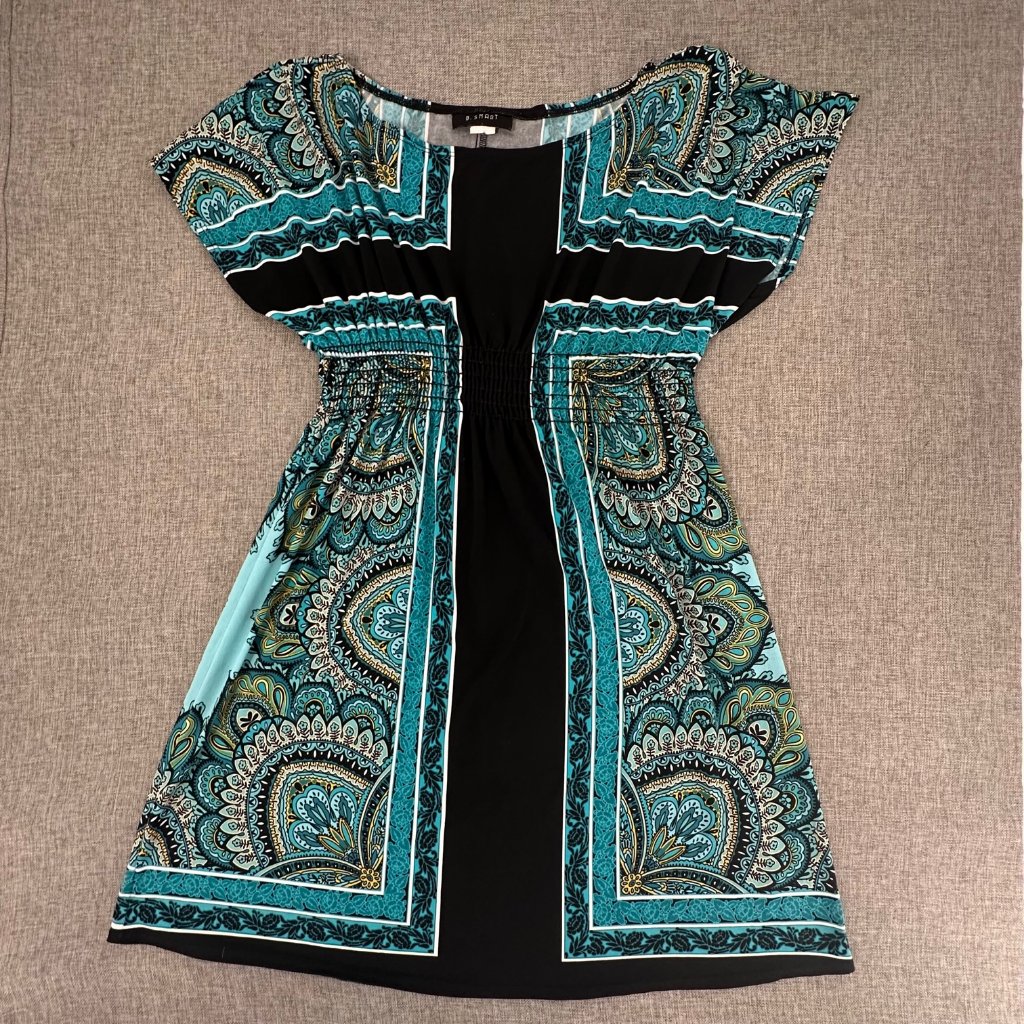 Womens B.Smart Dress Petite Small Cap Short Sleeve Black Blue Green White